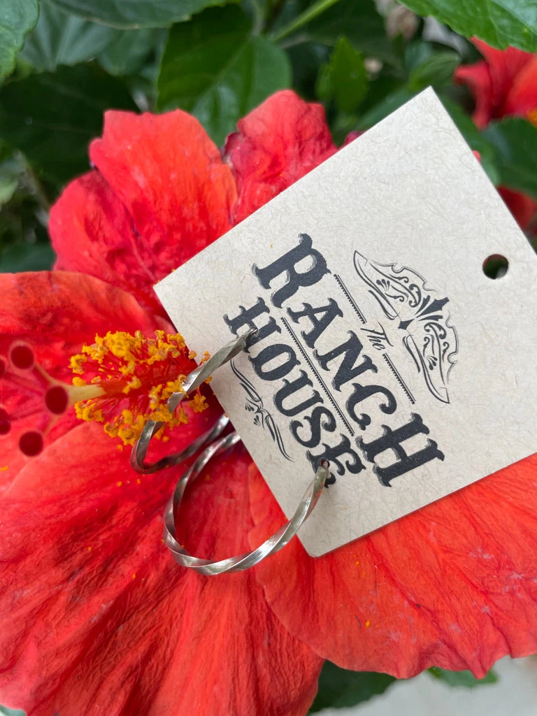 Silver Twisted Hoops 4 Silver Twisted Hoops - Image 2