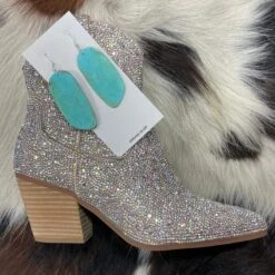 Turquoise Slab Earrings -Fashion Clothing Shop IMG 3345