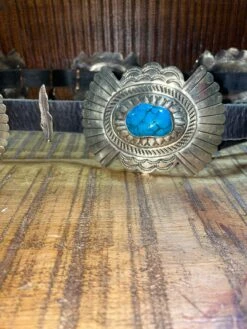 Barbosa Feathered Turquoise Belt -Fashion Clothing Shop IMG 6271
