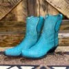 Corral Turquoise Python Booties -Fashion Clothing Shop IMG 6667 1