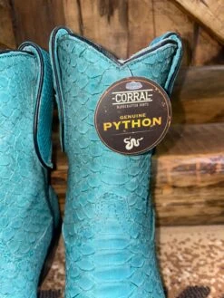 Corral Turquoise Python Booties -Fashion Clothing Shop IMG 6671 cd26bcbf de1d 47e5 938a 11f1ec2a0cf6