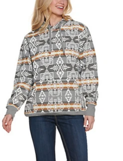 Pendleton Grey And White Aztec Print Unisex Hoodie