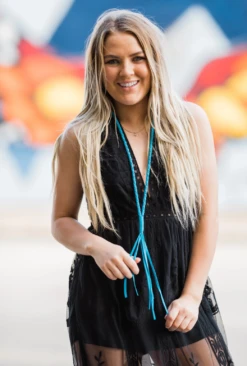 The Braided Bandit Leather Tassel Necklace - Medium Length