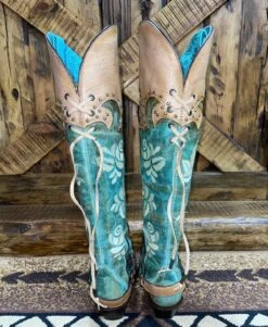 Corral Romance And The Rose Tall Boot- Turquoise/Buckskin -Fashion Clothing Shop image 36280c66 ddb2 4767 883f ad963f5d41be