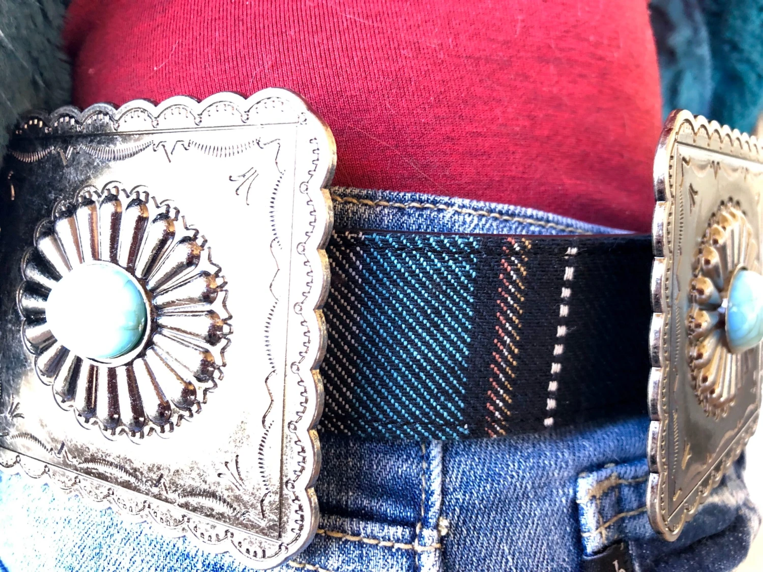 Black Serape Concho Belt 3 Black Serape Concho Belt