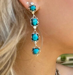 Pretty Little Things Turquoise Drop Earrings -Fashion Clothing Shop image a21128d1 f7d6 46ac 8cdd 7540f0dd0337 1
