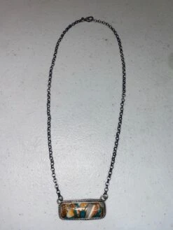 Tie Dye Turquoise Bar Necklace